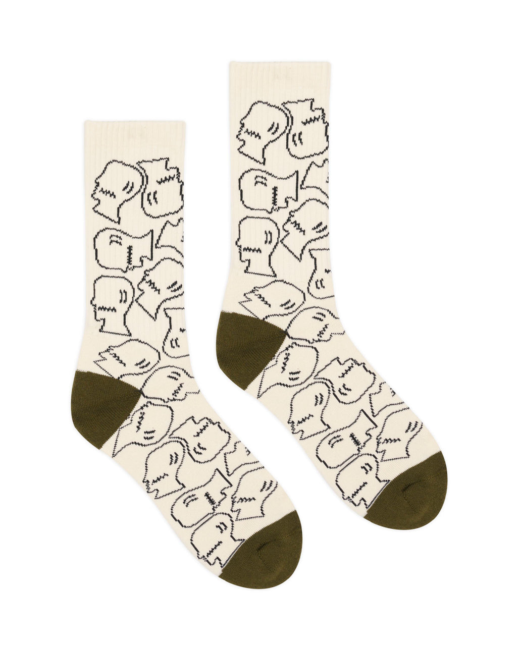 Logohead Crew Socks - Cream 2