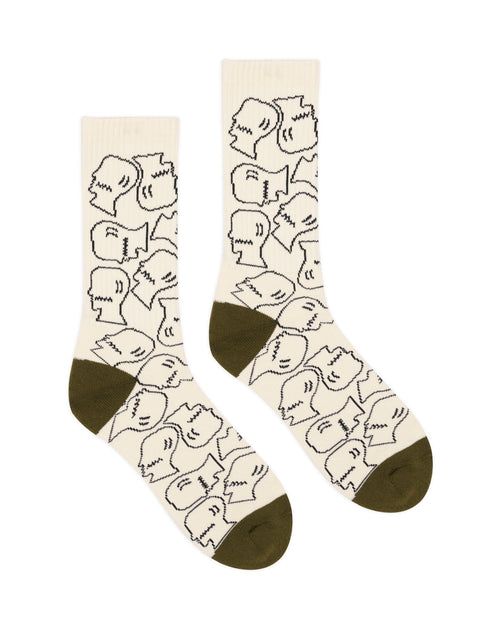 Logohead Crew Socks - Cream 2