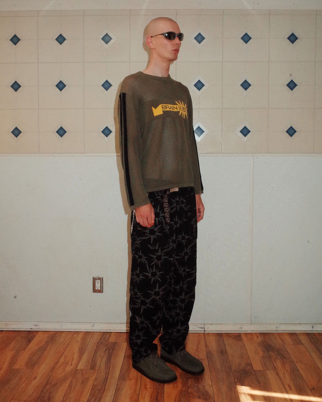 Long Sleeve Mesh Sweater - Green 6