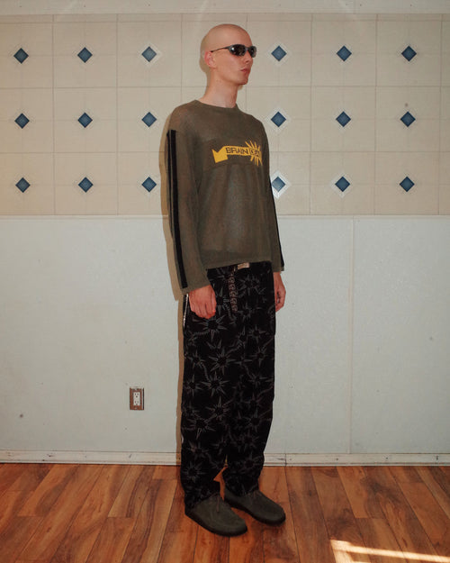 Long Sleeve Mesh Sweater - Green 2