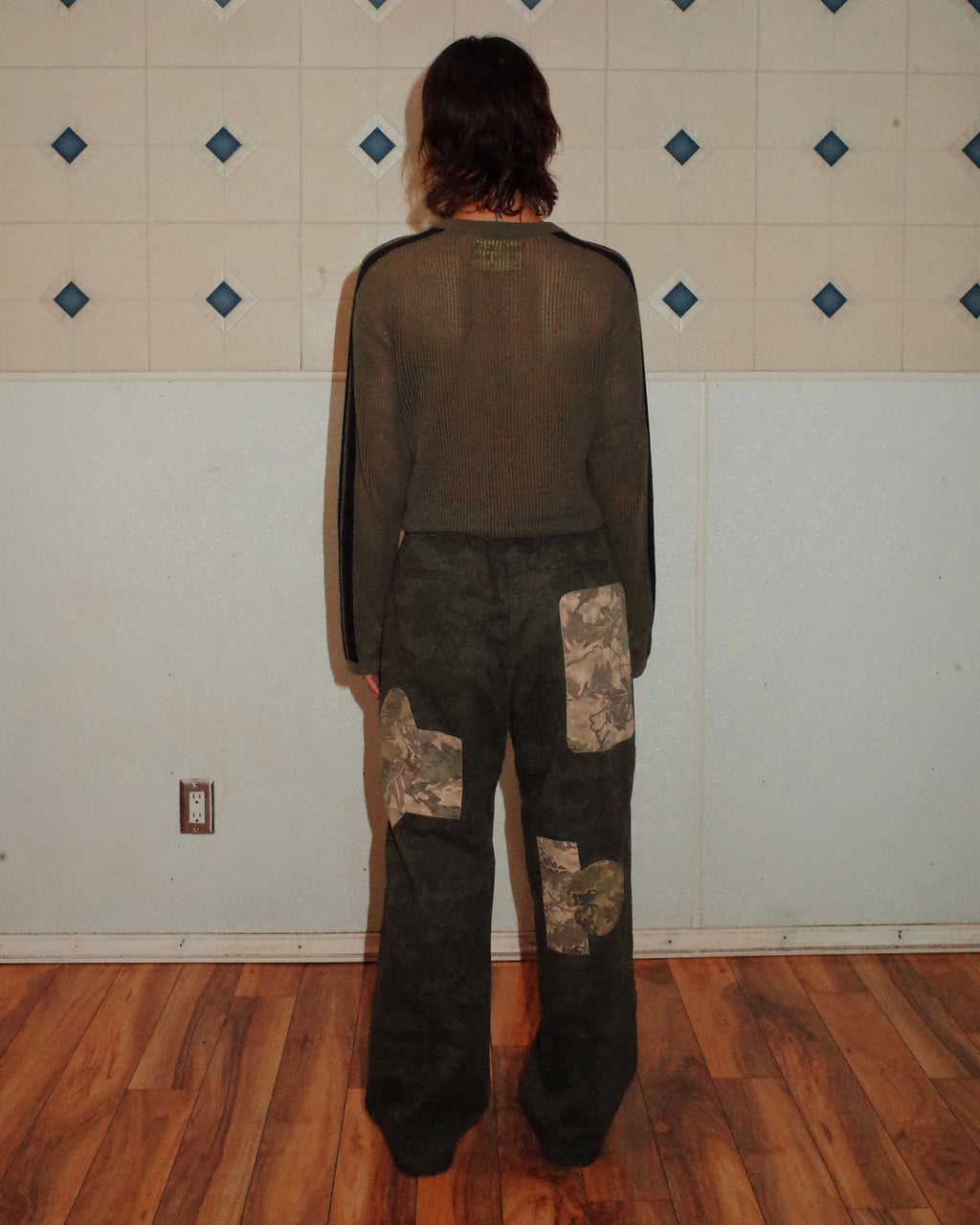 Long Sleeve Mesh Sweater - Green 4