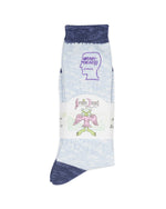 Marled Logo Head Socks - Blue 3