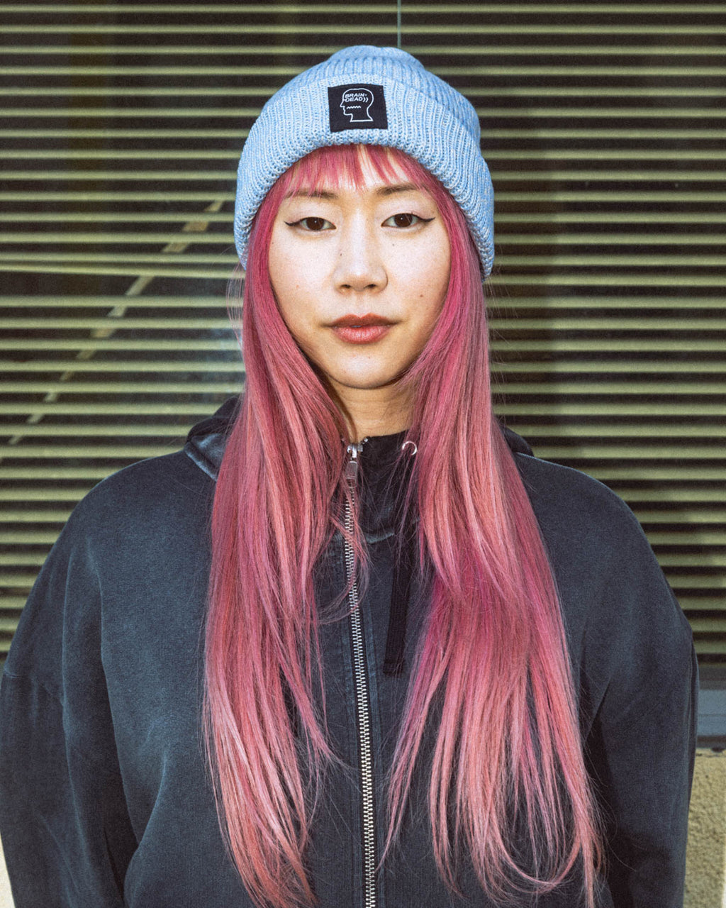 Marled Cotton Logohead Beanie - Blue 2