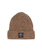 Marled Cotton Logohead Beanie - Brown 1
