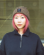 Marled Cotton Logohead Beanie - Brown 2