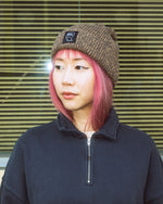 Marled Cotton Logohead Beanie - Brown 4