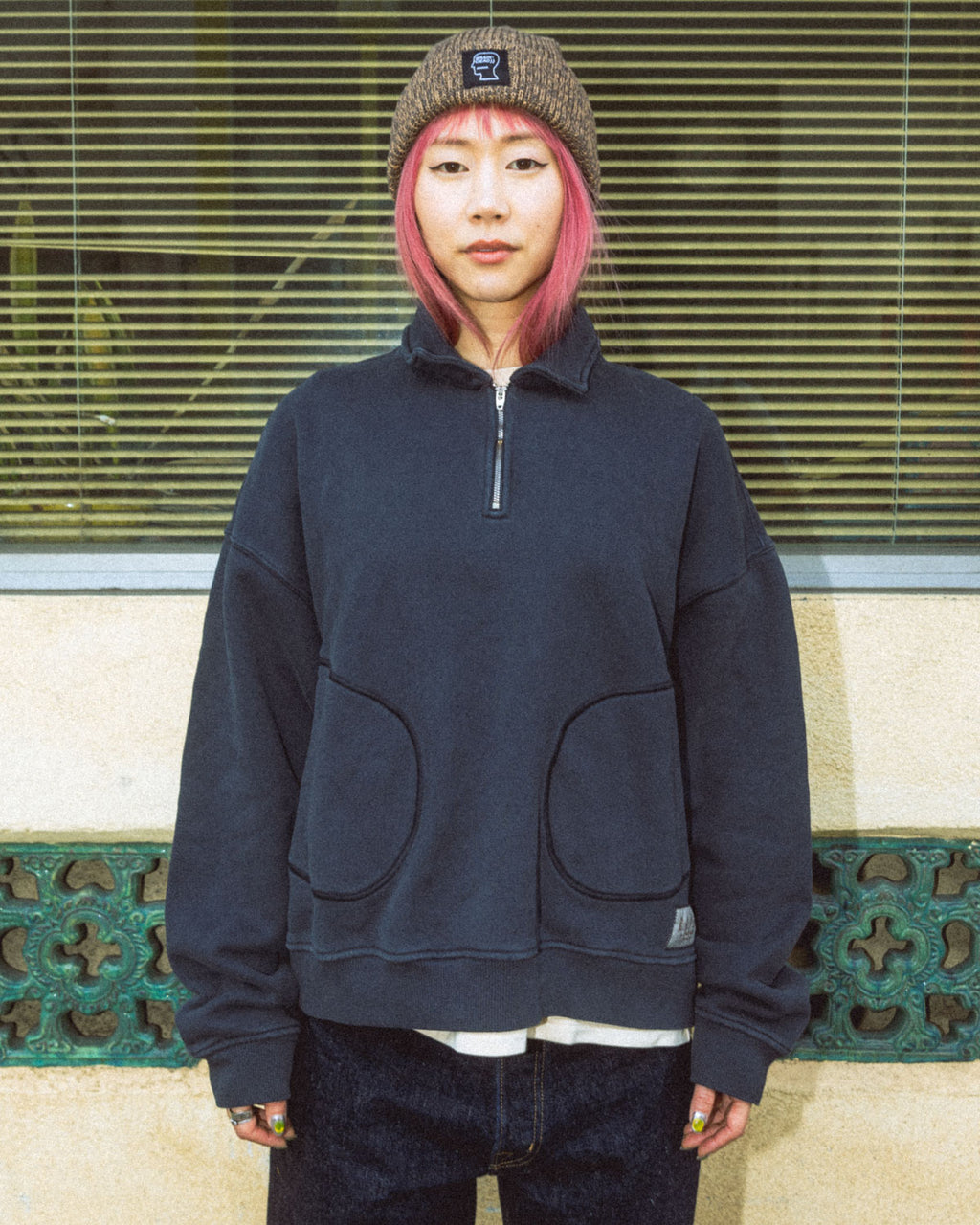 Marled Cotton Logohead Beanie - Brown 5