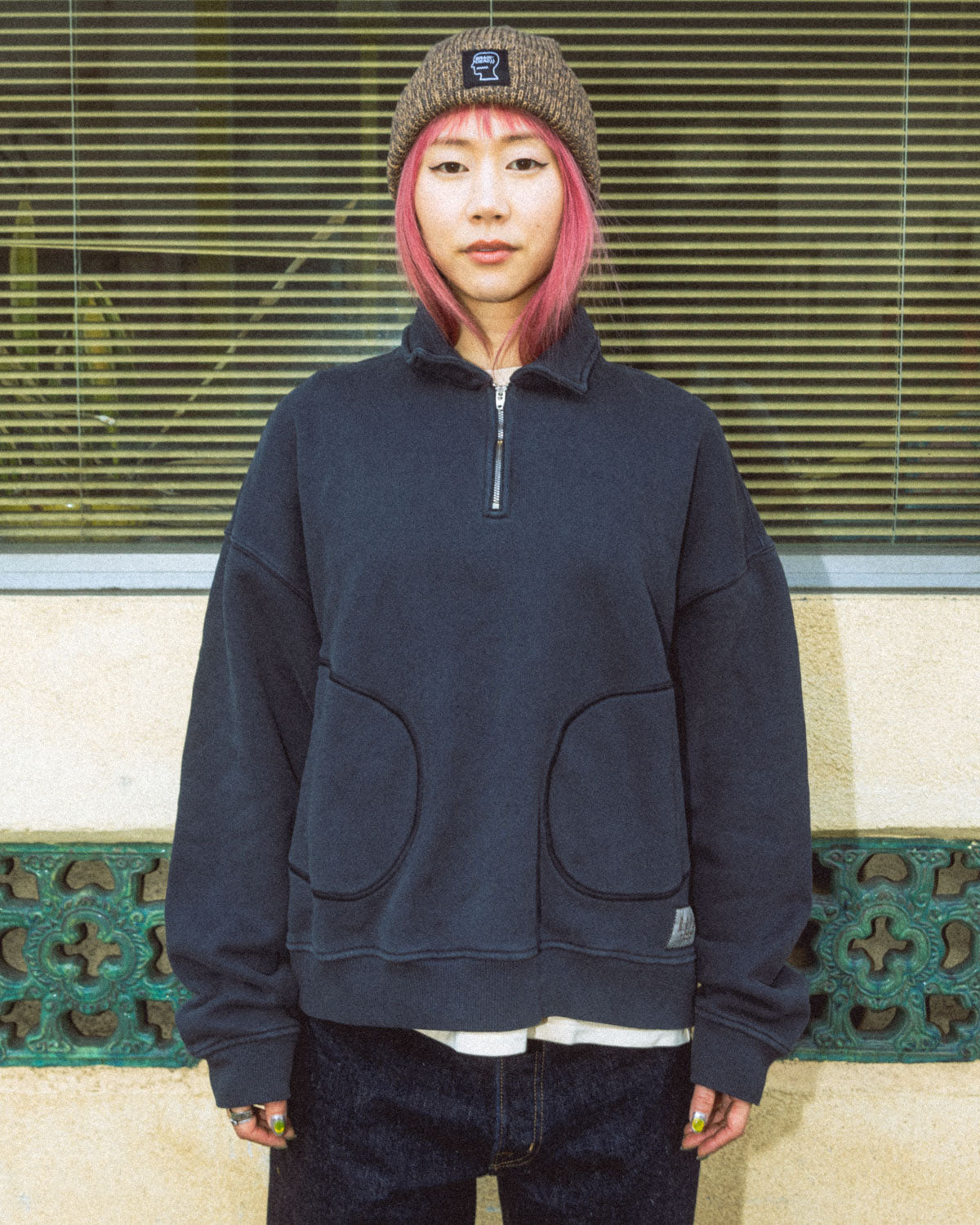 Marled Cotton Logohead Beanie - Brown 5