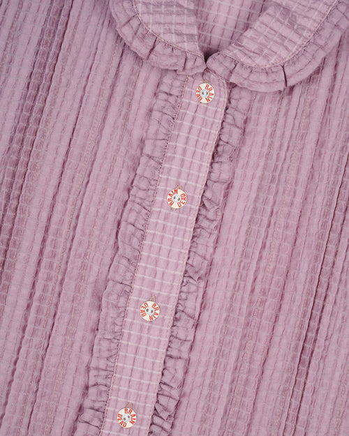 Mercado Seersucker Button Up Shirt - Lilac 2