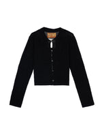 Mesh Knit Spiral Cardigan - Black 1