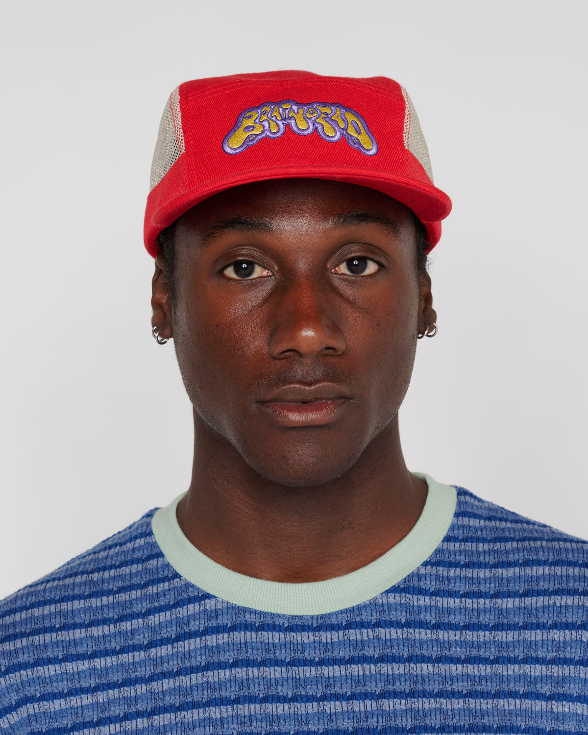Mesh Panel Camp Hat - Red 4