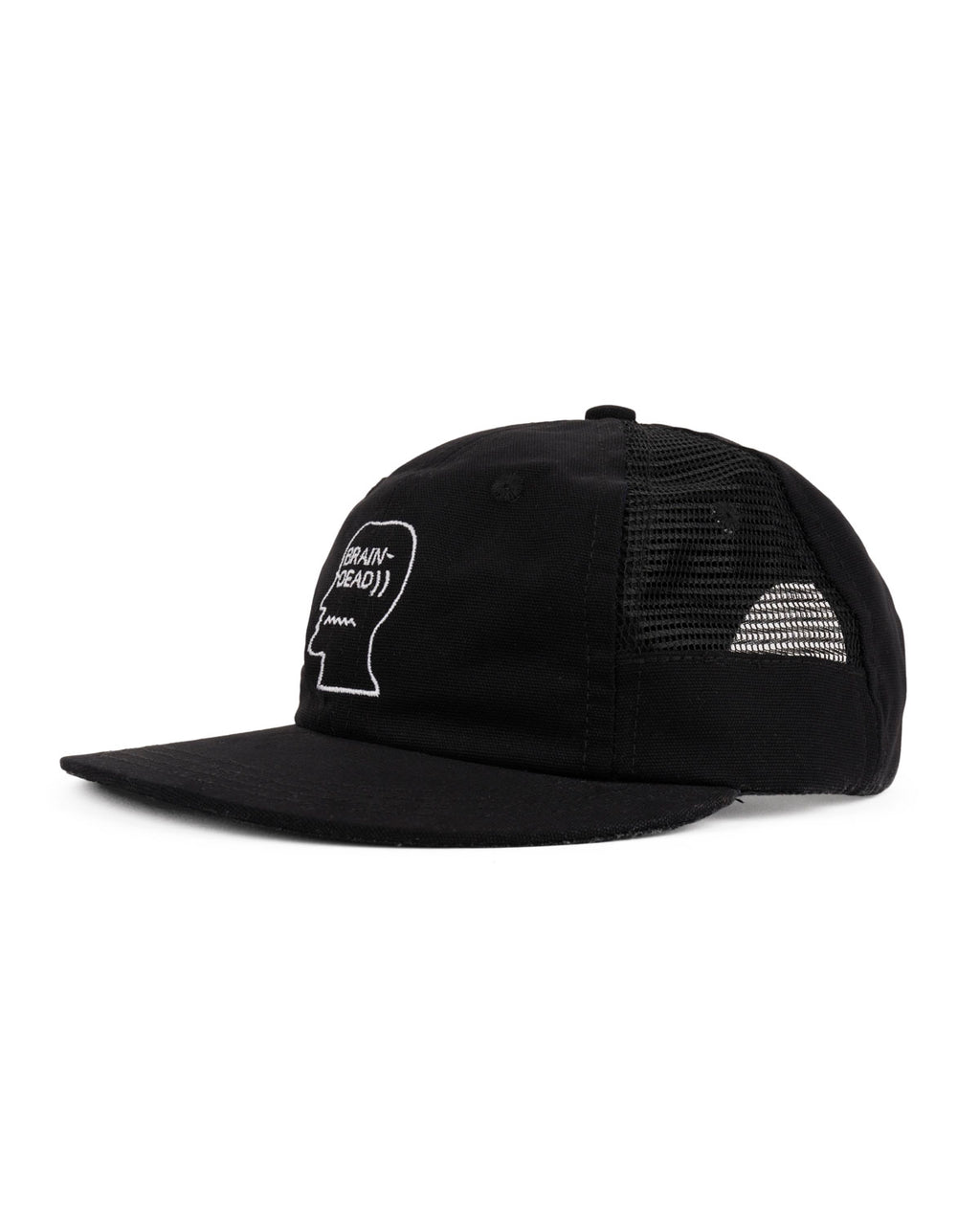 Mesh Panel Logohead Engineer Hat - Black 2