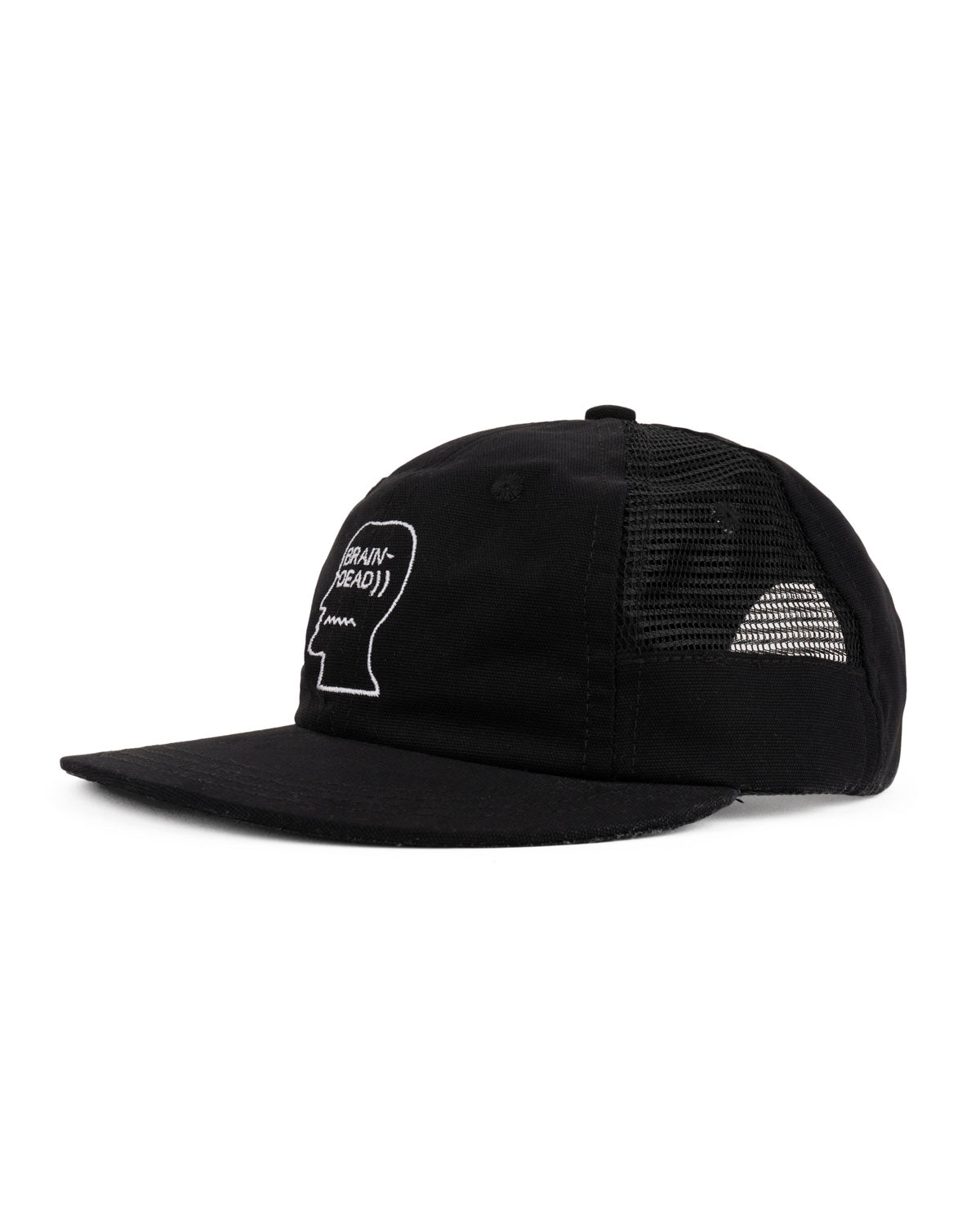 Mesh Panel Logohead Engineer Hat - Black 2