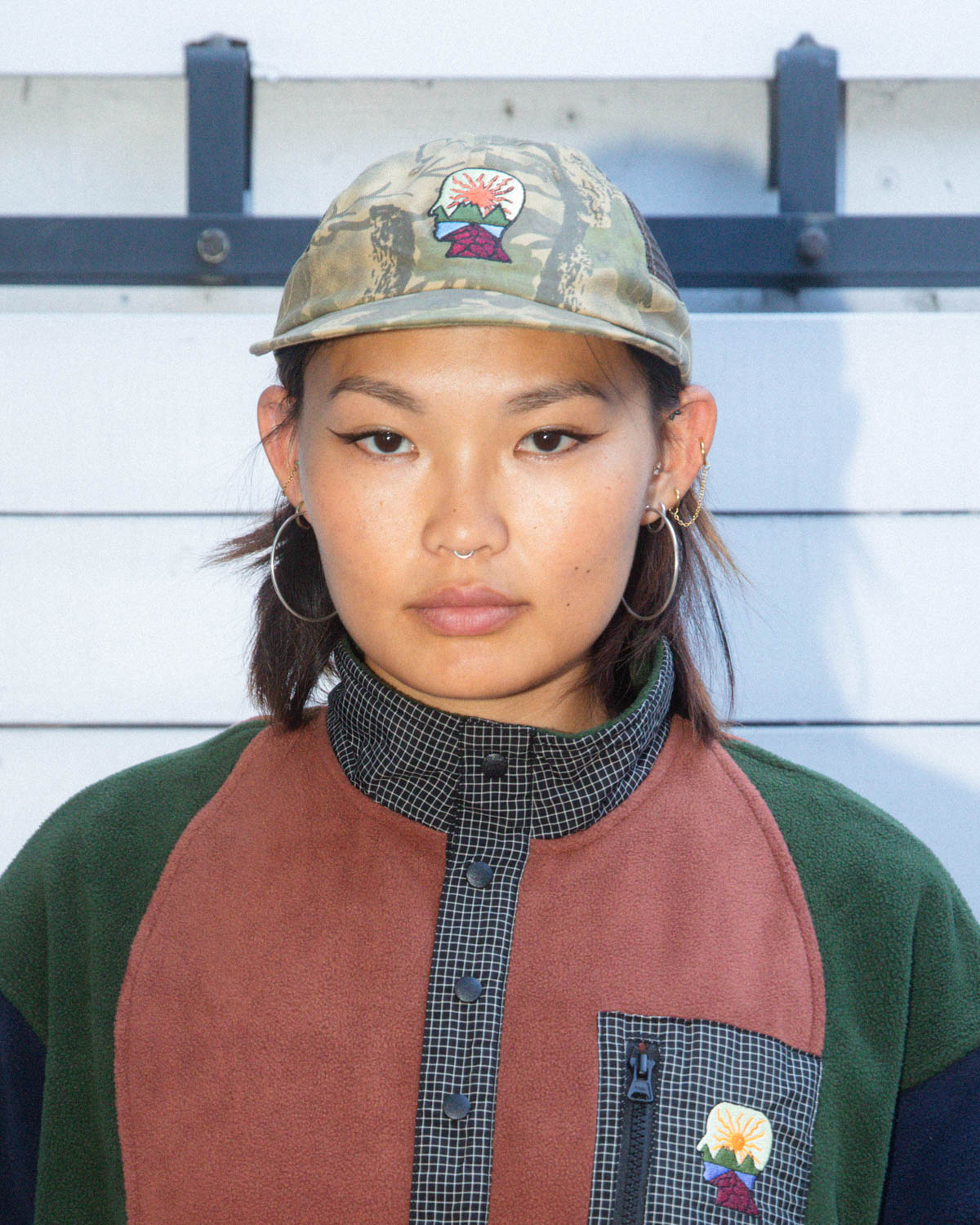 Mesh Panel Logohead Hat - Leaf Camo 2