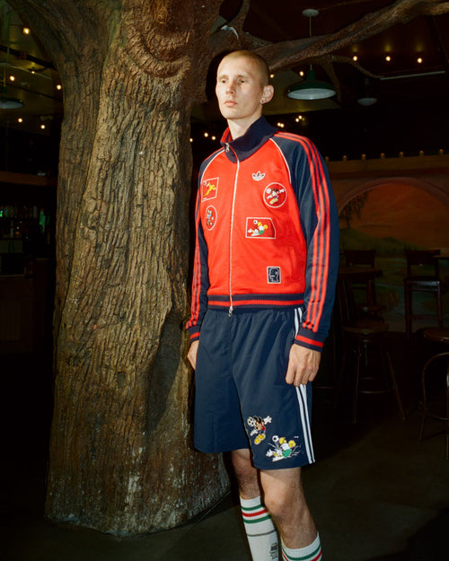 Brain Dead x Disney x Adidas Embroidered Mickey and Friends Track Short - Navy 2