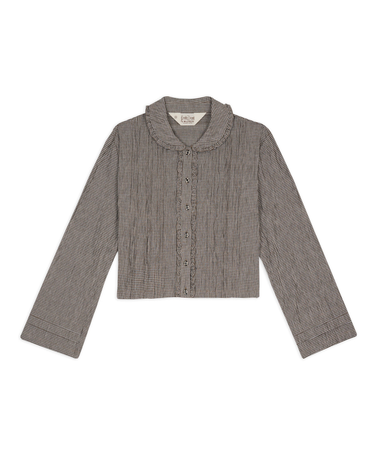 Micro Gingham Mercado Top - Cocoa 1