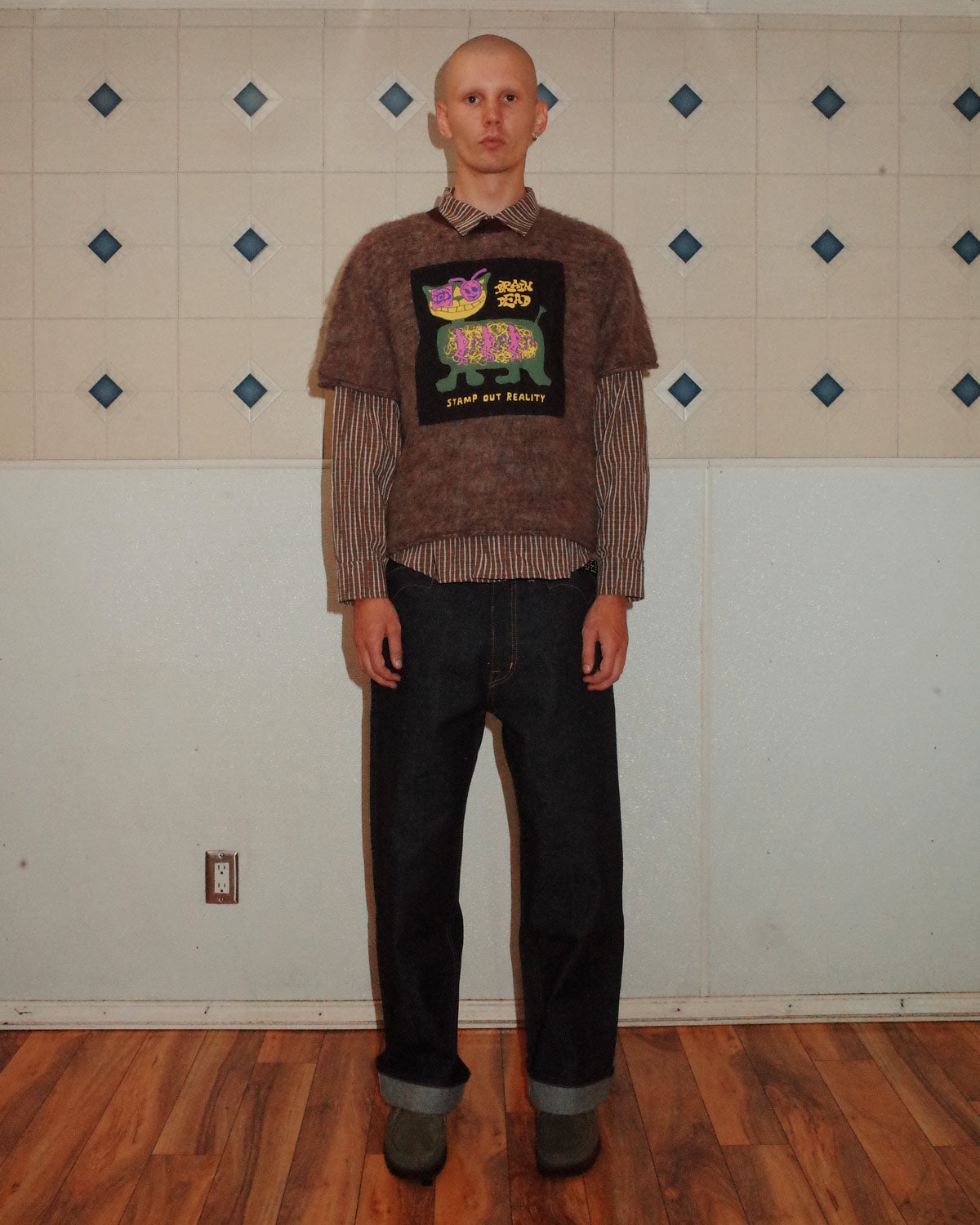 Minzie Short Sleeve Sweater - Olive – Brain Dead