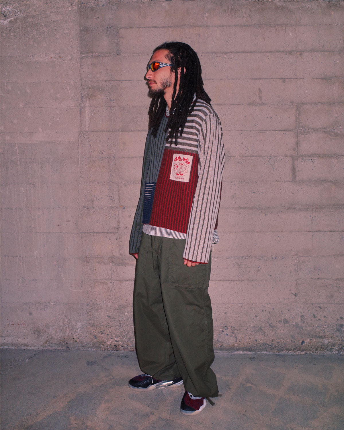 Mixed Stripe Boxy Knit Sweater - Green Multi 5