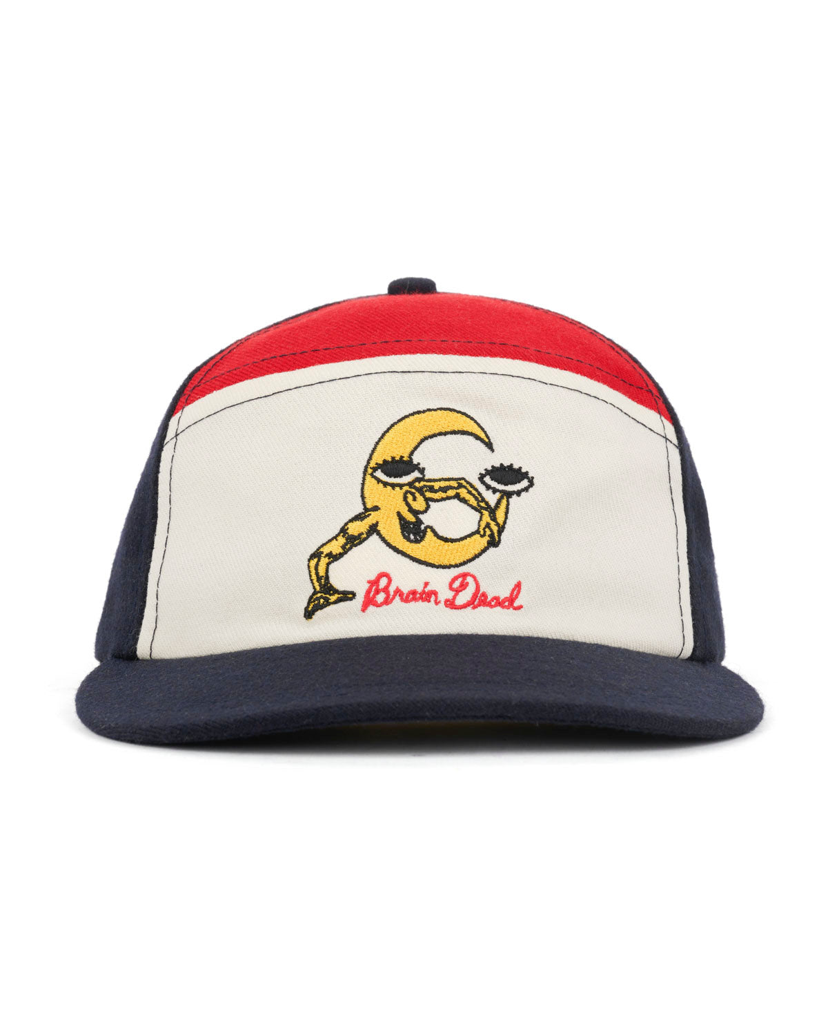 Waning Crescent Curved Front 6 Panel Hat - Navy Multi 1