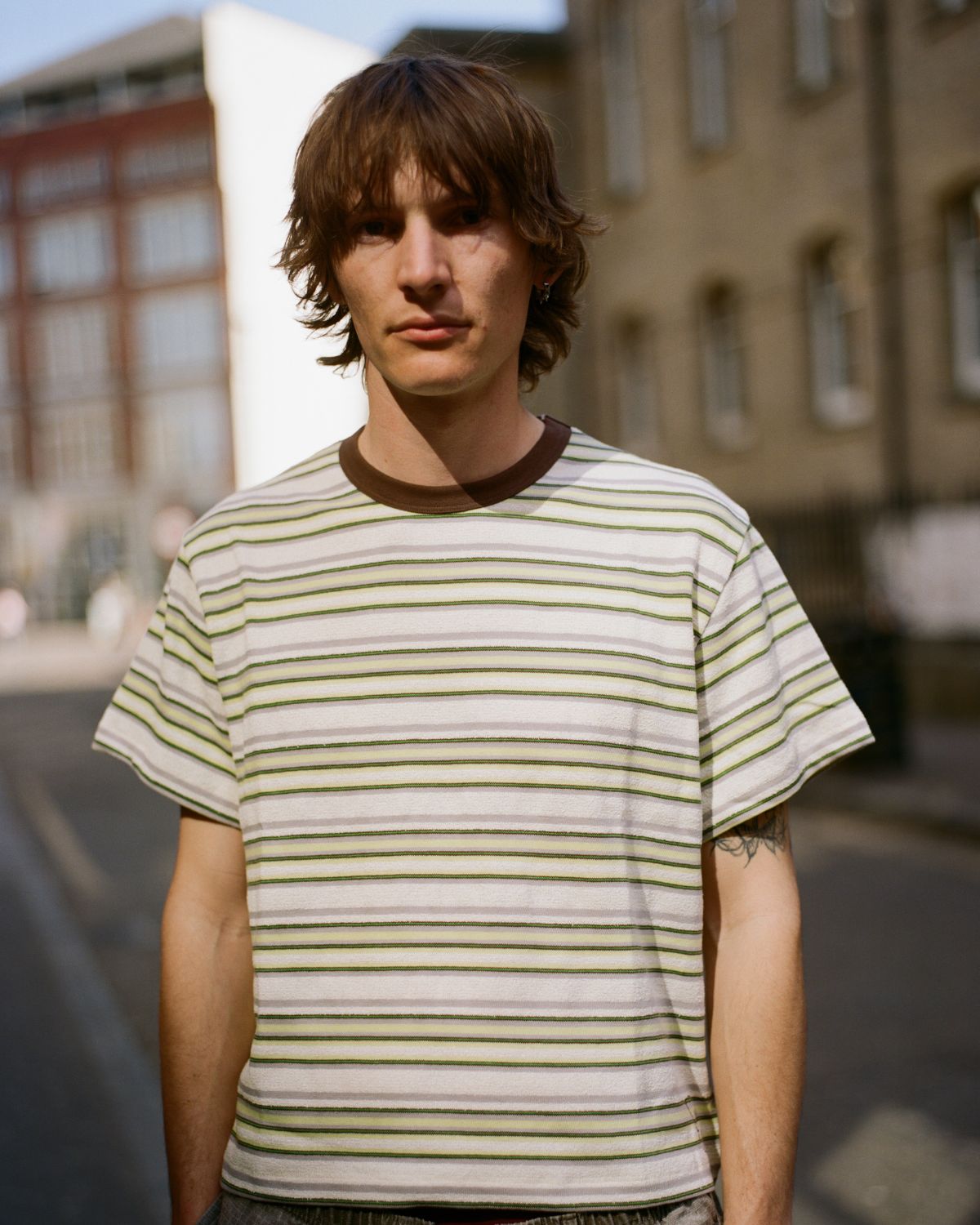 Looped Stripe T-shirt - Green Multi – Brain Dead