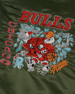Brain Dead x NBA Chicago Bulls Flight Jacket - Olive 3