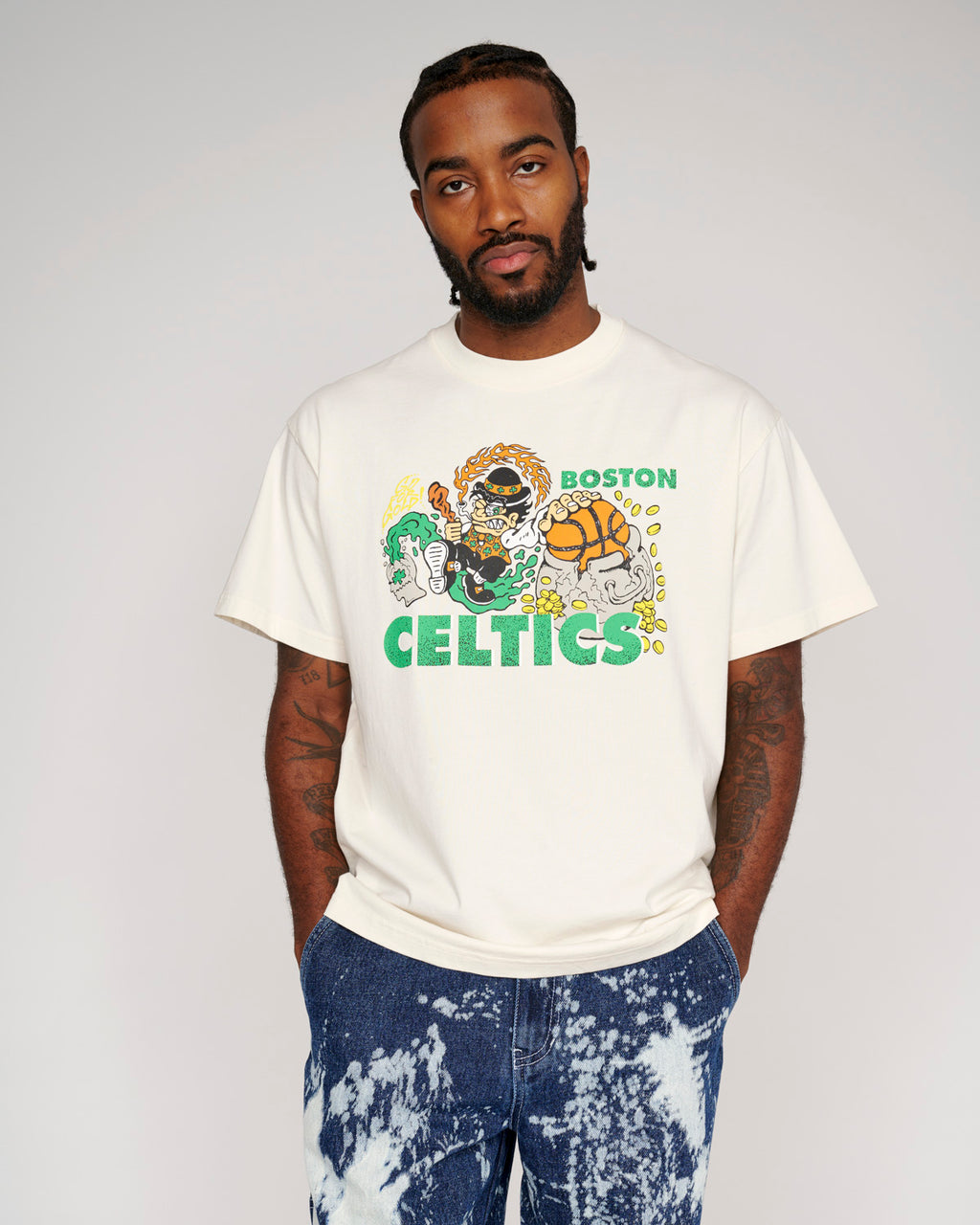 Brain Dead x NBA Boston Celtics T-shirt - Natural 3