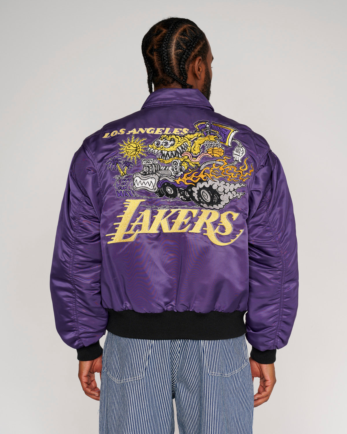 Brain Dead x NBA Los Angeles Lakers Flight Jacket - Purple 4