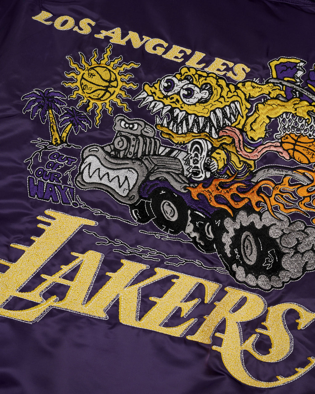 Brain Dead x NBA Los Angeles Lakers Flight Jacket - Purple 3