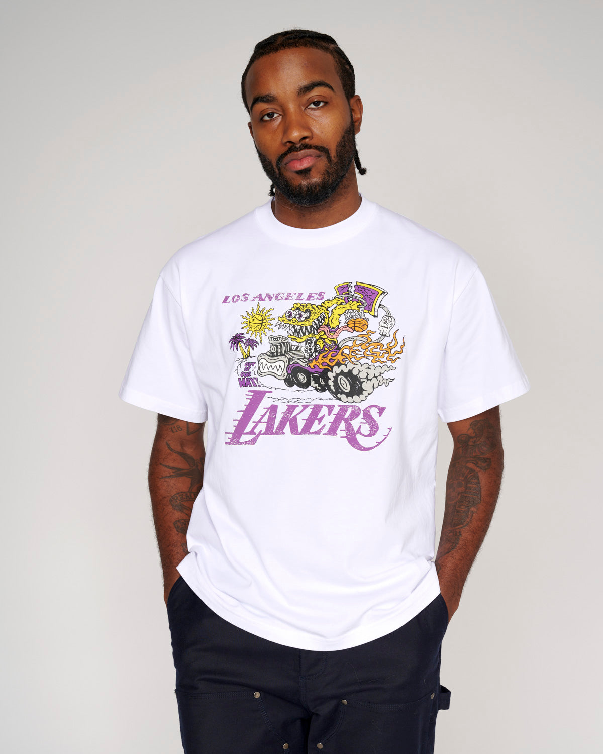 Brain Dead x NBA Los Angeles Lakers T-shirt - White 4