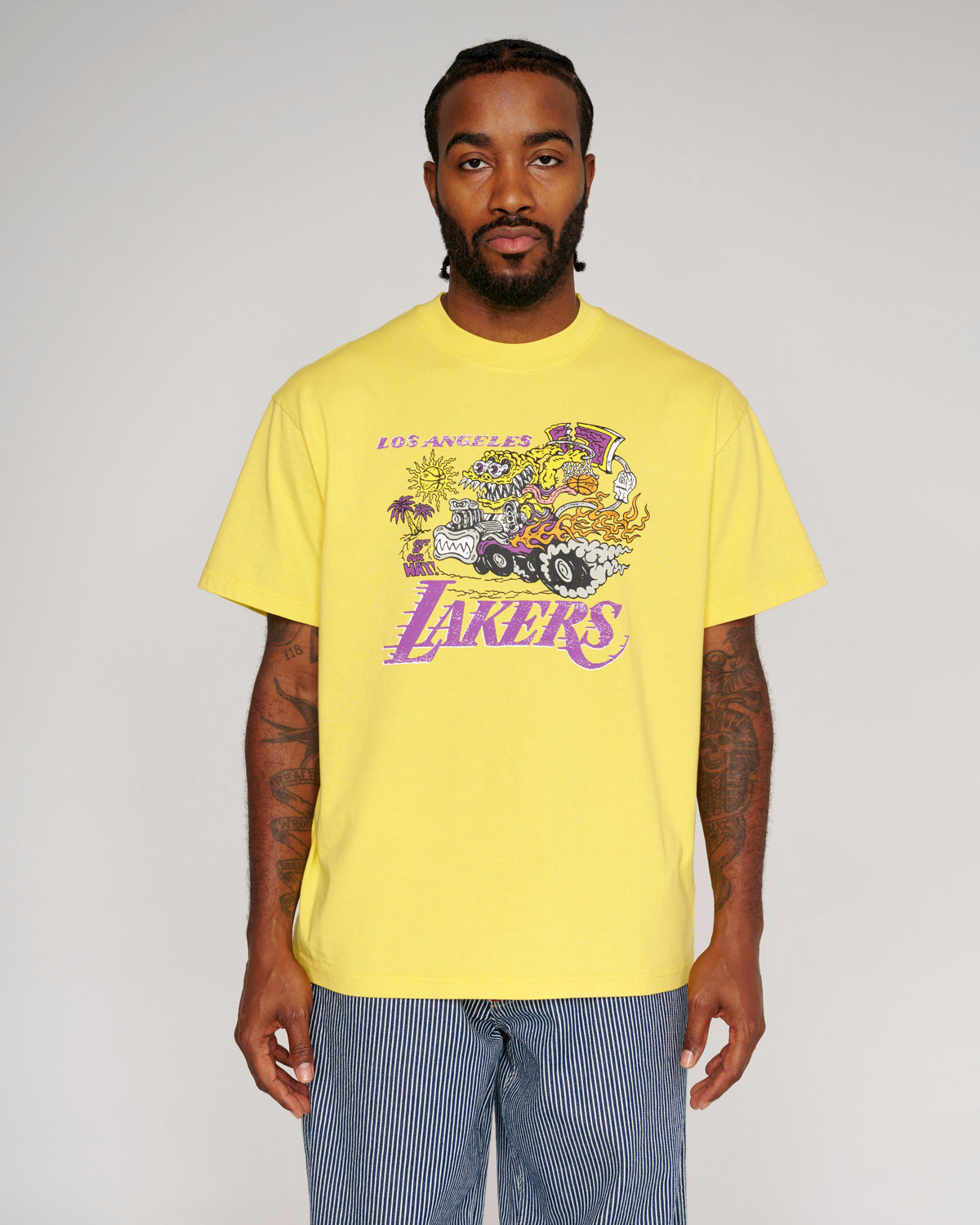 Brain Dead x NBA Los Angeles Lakers T-shirt - Yellow 4