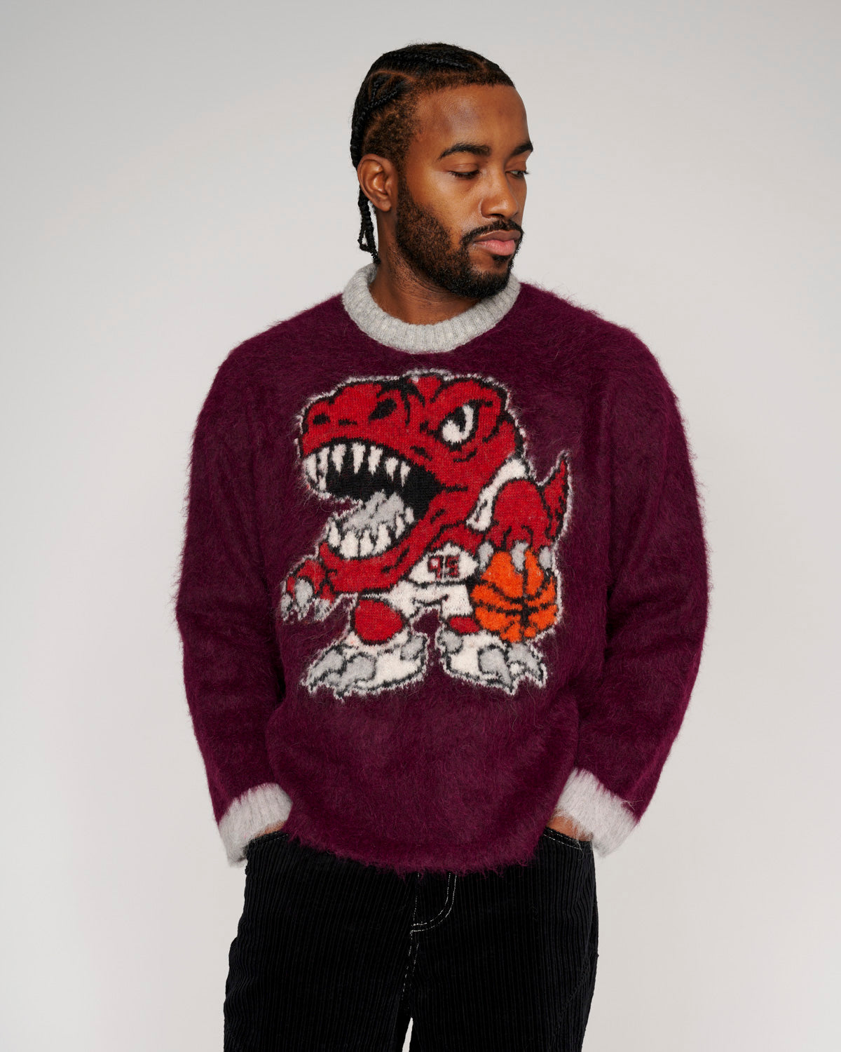 Brain Dead x NBA Toronto Raptors Alpaca Sweater - Purple 4