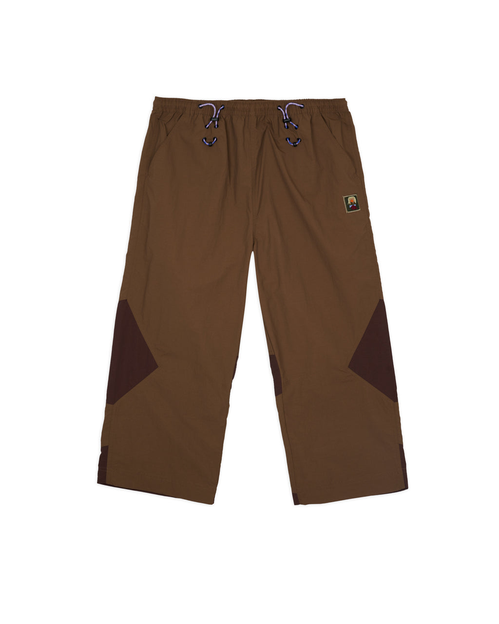 Nylon Paneled Climbing Capri - Brown