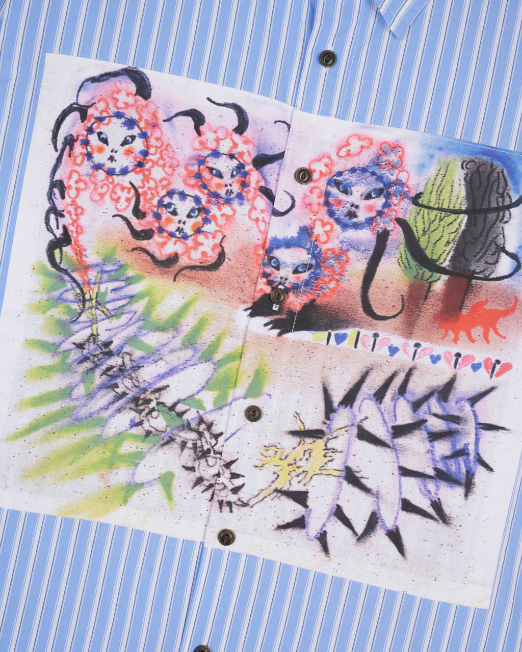 Omer Striped Oxford Button Up Shirt - Blue 3