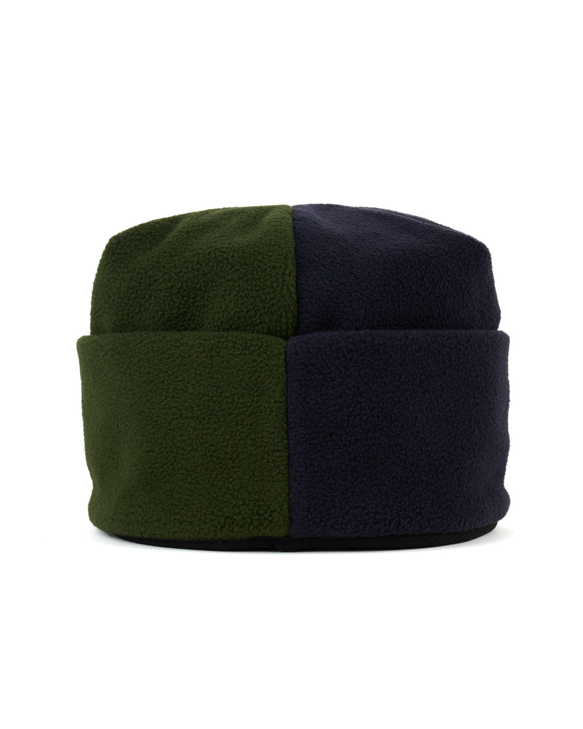 Organic Panel Polar Fleece Beanie - Navy/Olive – Brain Dead