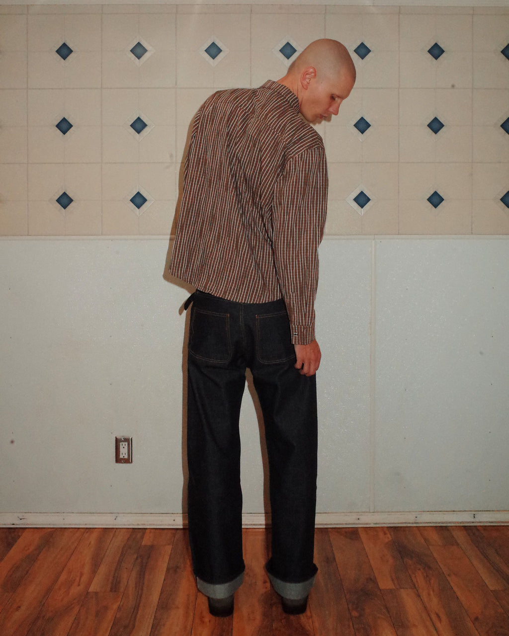 Organic Placket Button Up Shirt - Brown 4