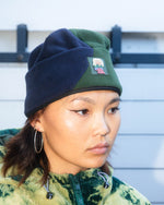 Organic Panel Polar Fleece Beanie - Navy/Olive 6