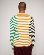 Organic Paneled Stripe Long Sleeve T-Shirt - Cream Multi 5