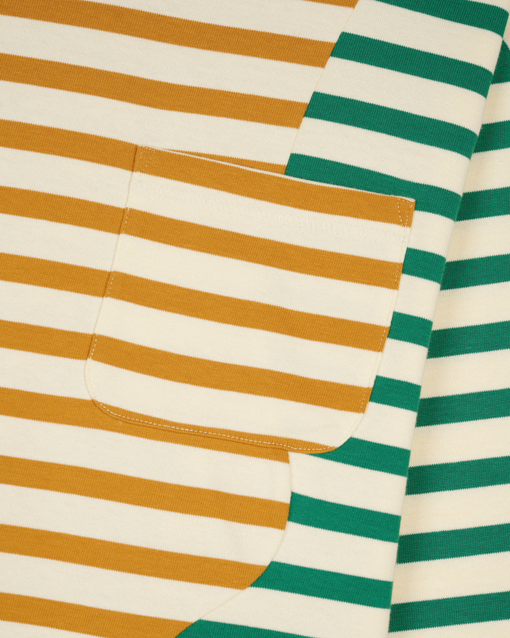 Organic Paneled Stripe Long Sleeve T-Shirt - Cream Multi 3