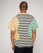 Organic Paneled Stripe Short Sleeve T-Shirt - Cream Multi 5