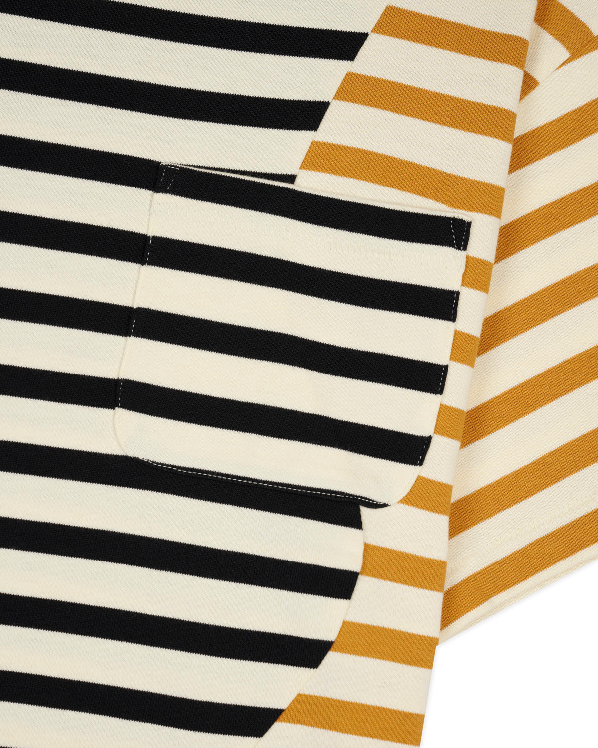 Organic Paneled Stripe Short Sleeve T-Shirt - Cream Multi 3