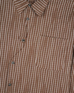 Organic Placket Button Up Shirt - Brown 5