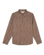Organic Placket Button Up Shirt - Brown 1