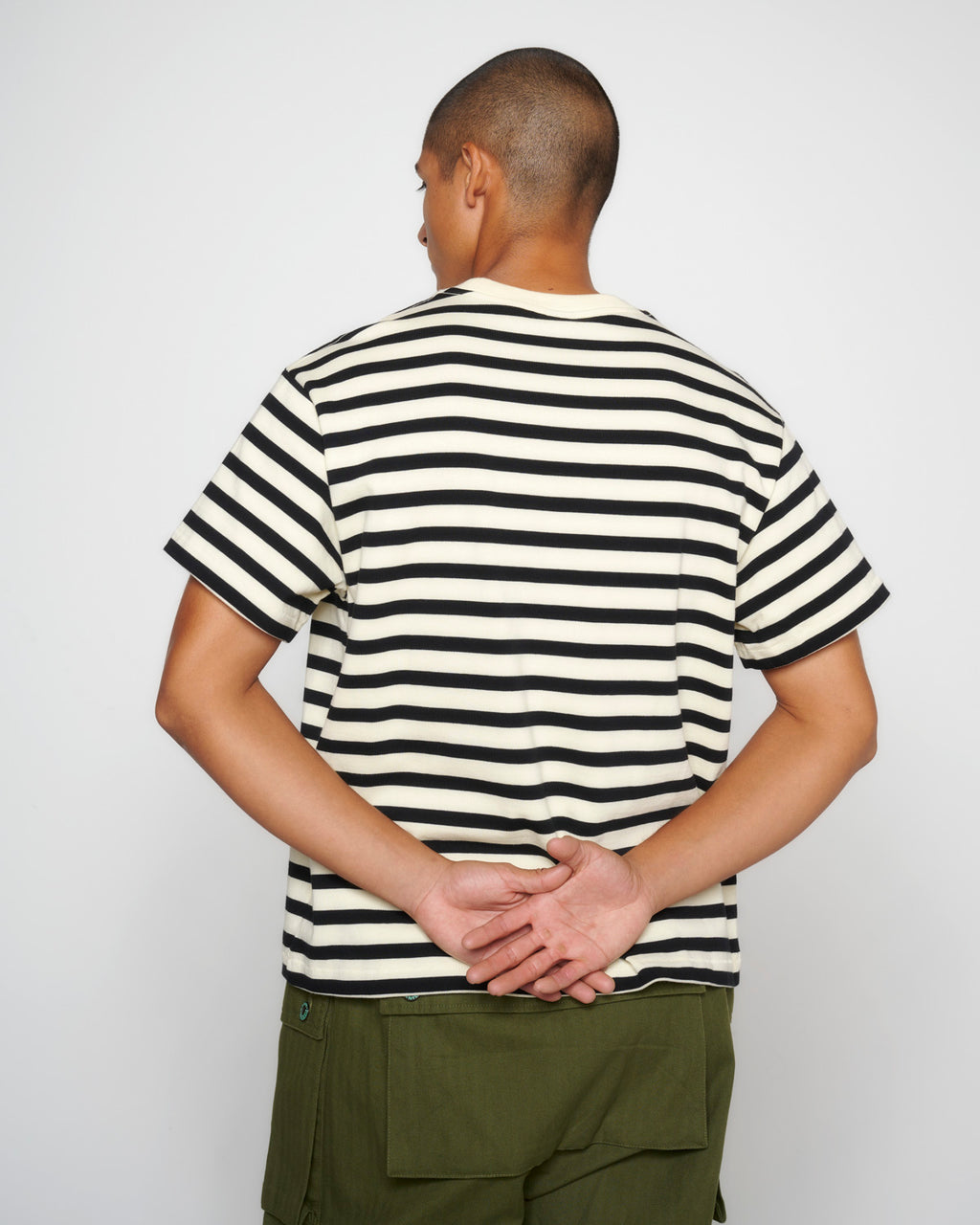 Organic Striped T-shirt - Black 5