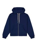 Padded Elbow Zip-Up Hoodie - Indigo 1