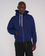 Padded Elbow Zip-Up Hoodie - Indigo 5