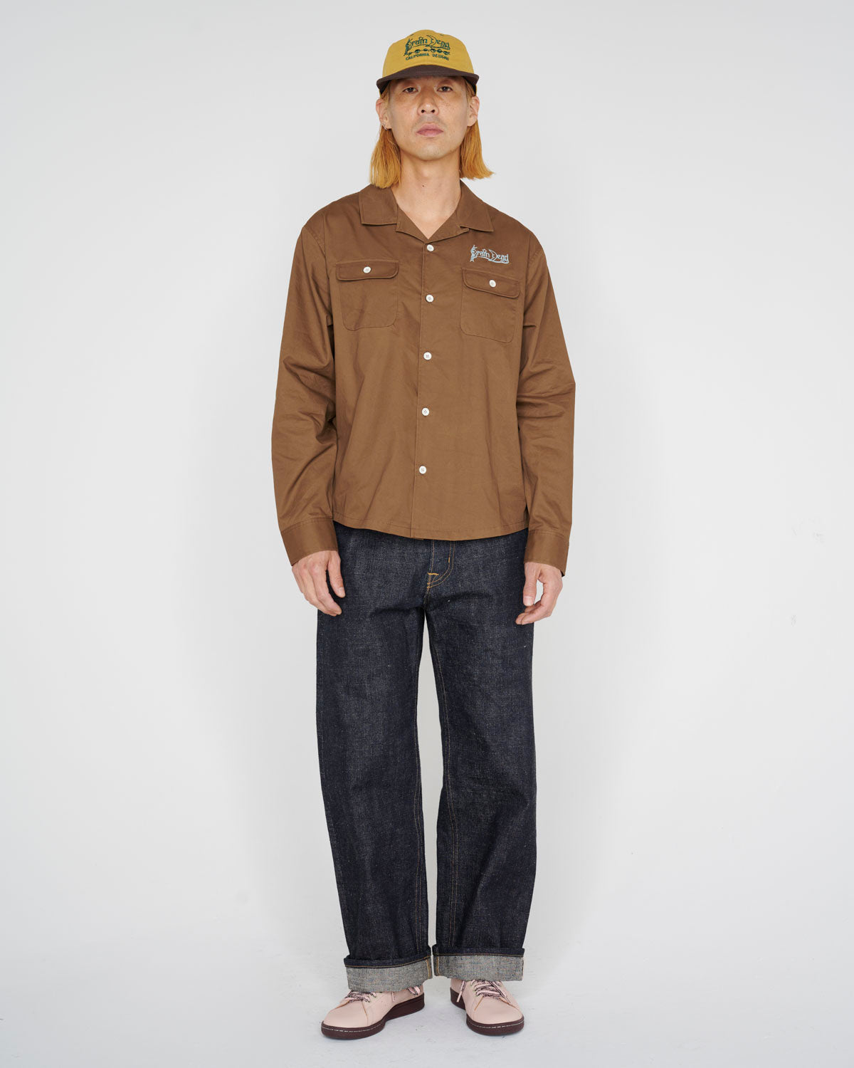 Poplin Camp Collar Shirt - Chocolate 9