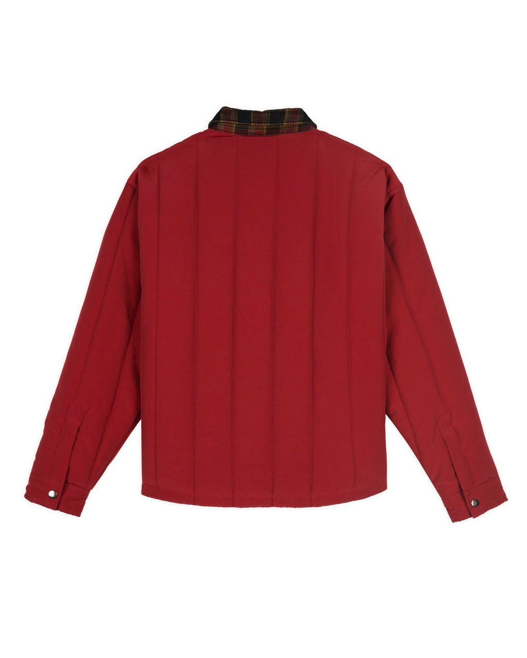 Puffer Button Up Shirt Jacket - Red 2