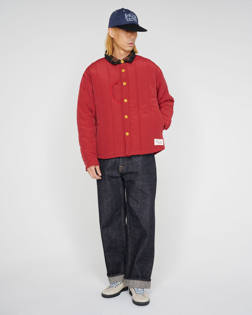 Puffer Button Up Shirt - Red 8