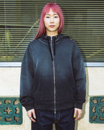 Padded Elbow Zip-Up Hoodie - Washed Black 7