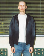 Padded Elbow Zip-Up Hoodie - Washed Black 6